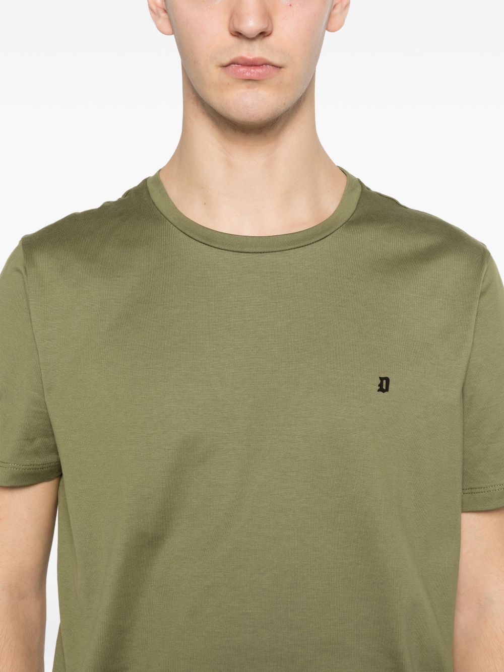 DONDUP T-shirt in cotone verde con logo