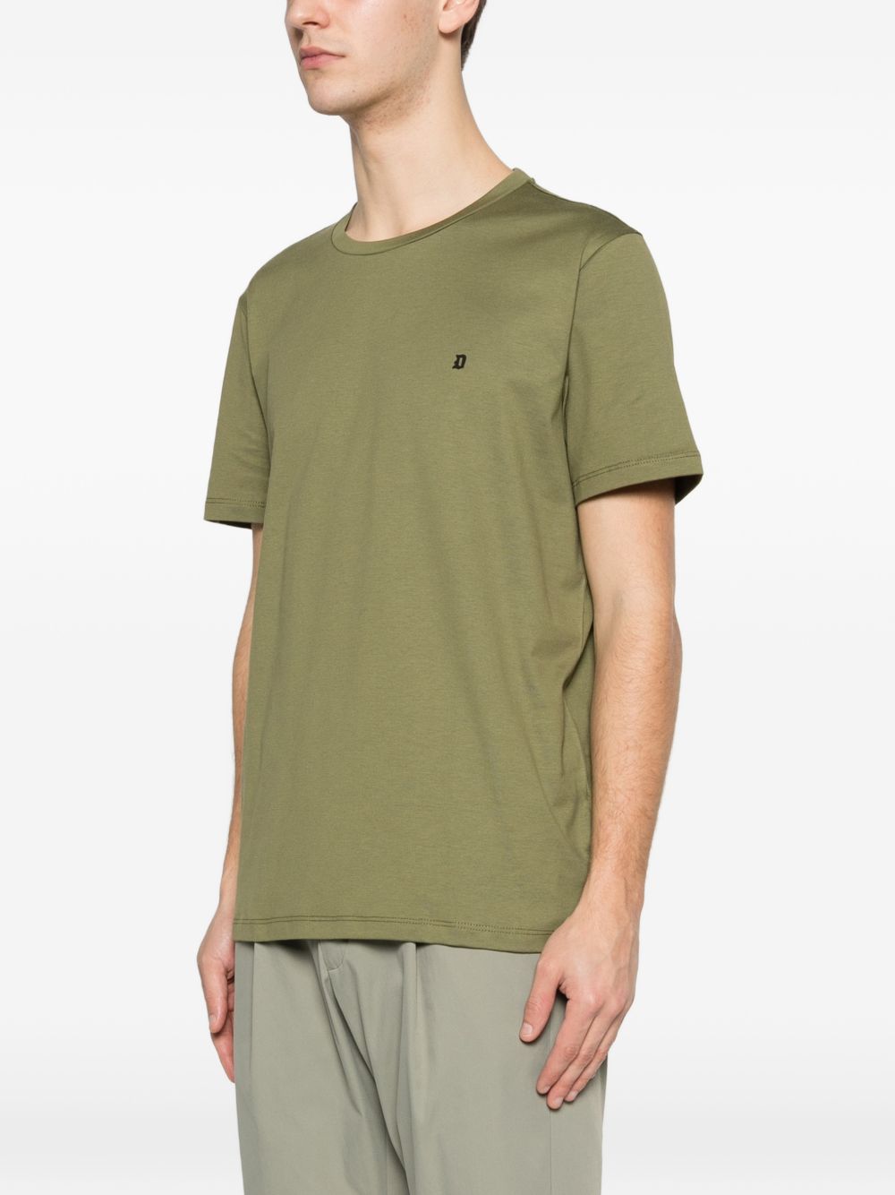 DONDUP T-shirt in cotone verde con logo