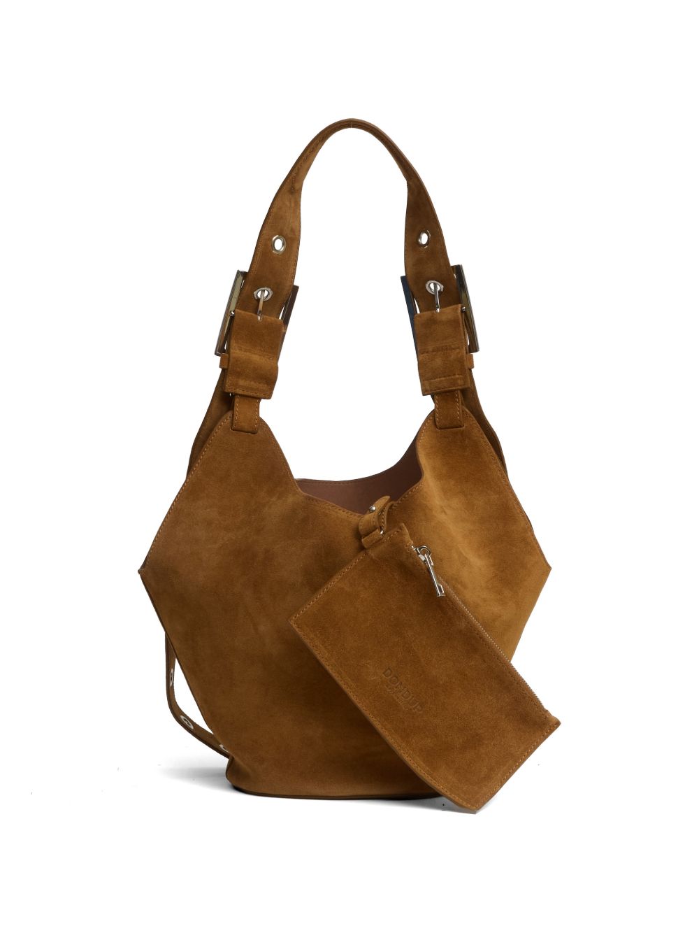 DONDUP Borsa a spalla small Hobo in camoscio marrone