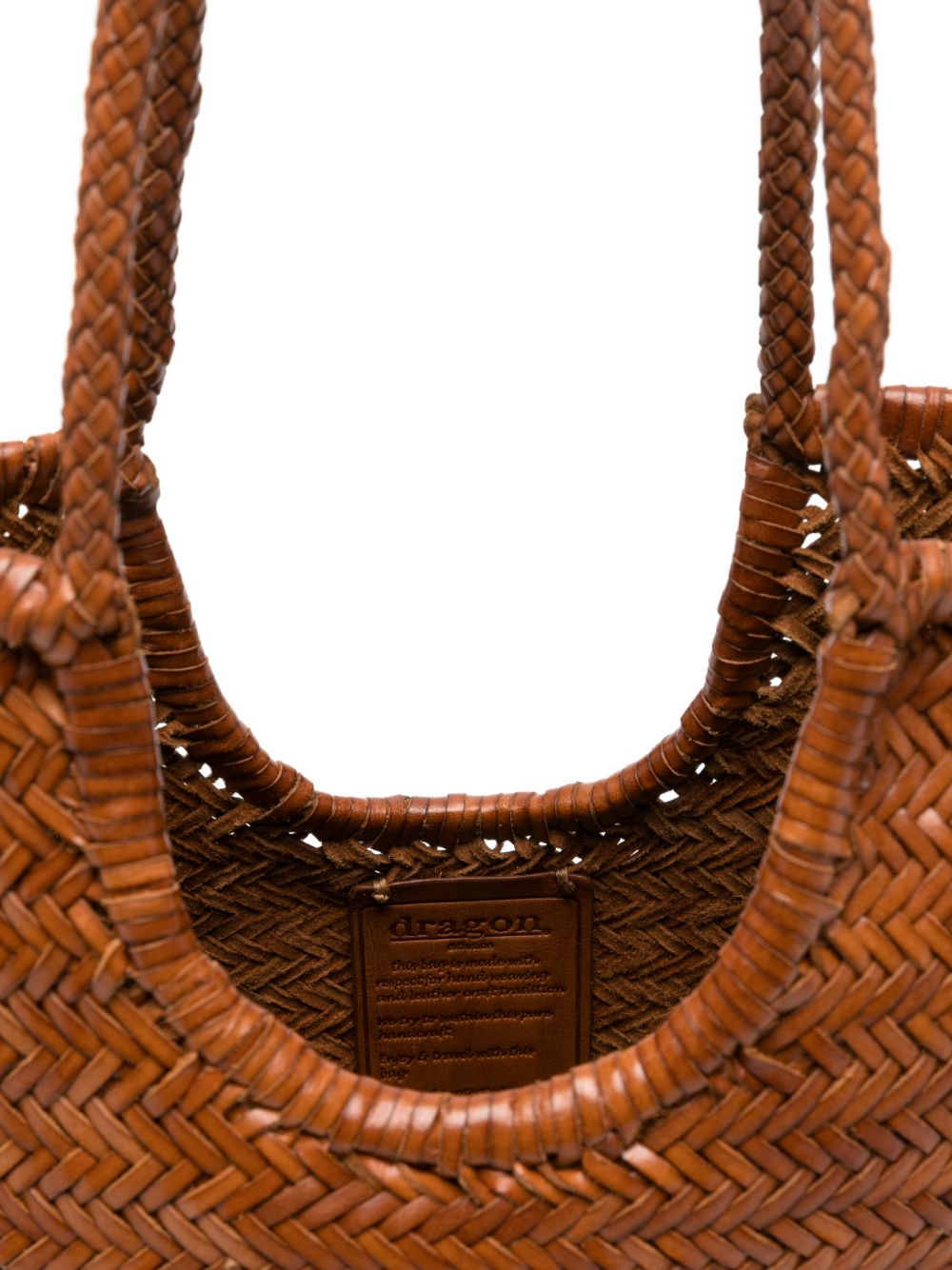 DRAGON DIFFUSION Borsa shopping Diagonal marrone in pelle intrecciata