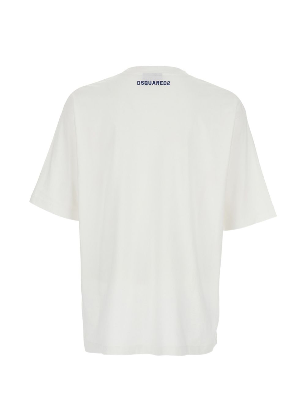 DSQUARED2 T-shirt bianca con stampa e applicazione