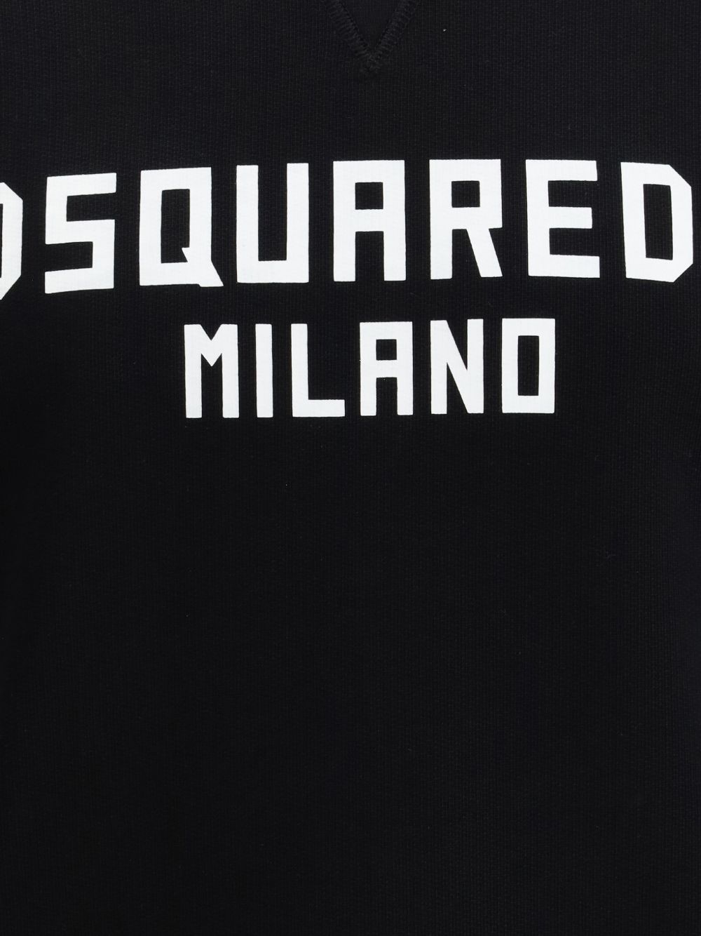 DSQUARED2 Felpa in cotone nero con logo bianco