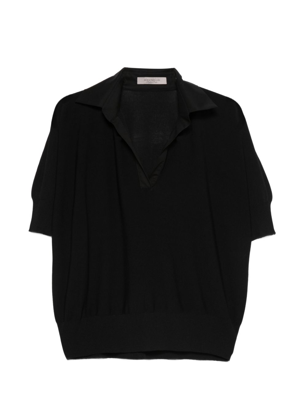 D EXTERIOR Polo nera a maniche corte
