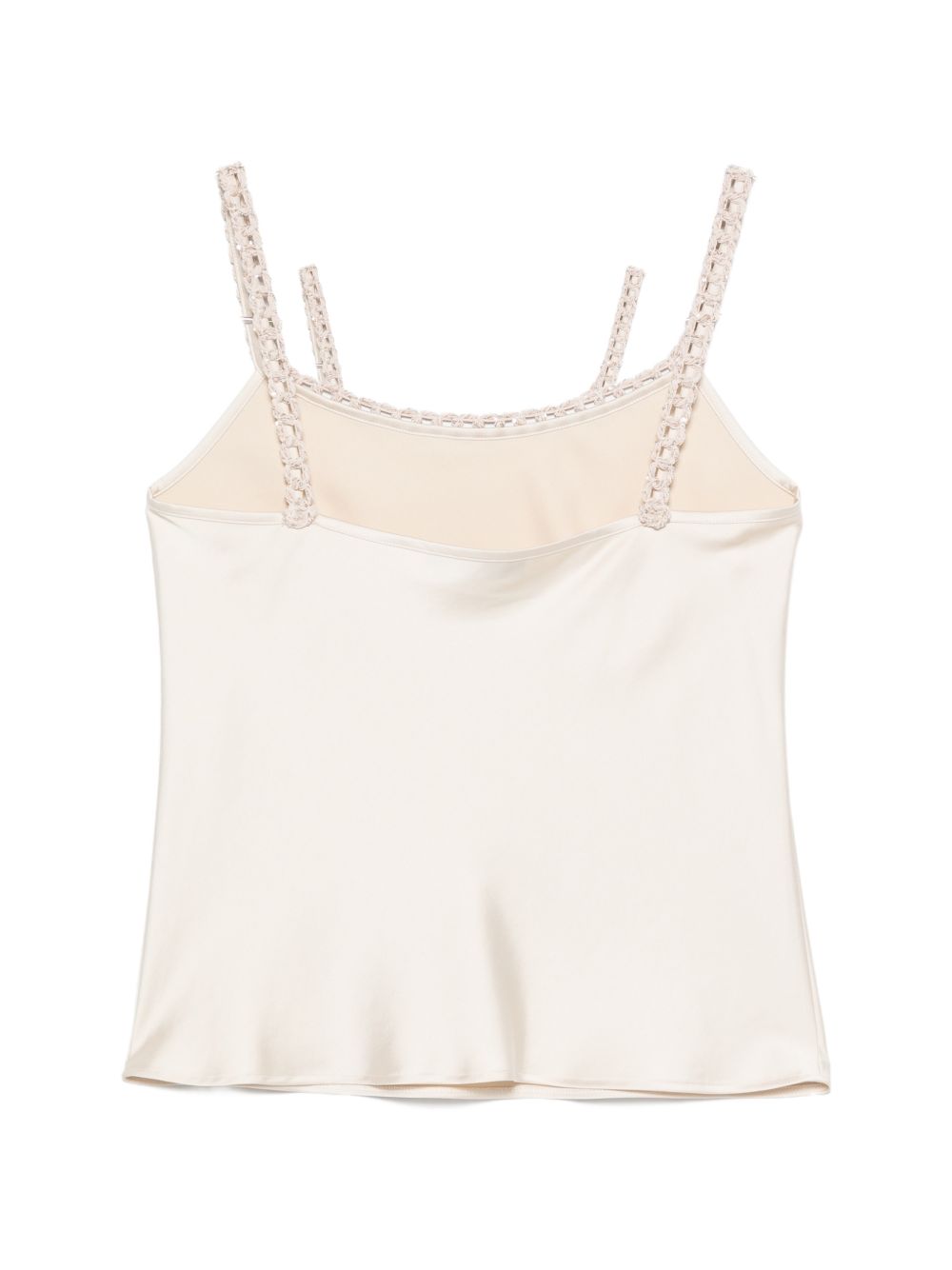 D EXTERIOR Top in simil raso avorio con spalline sottili