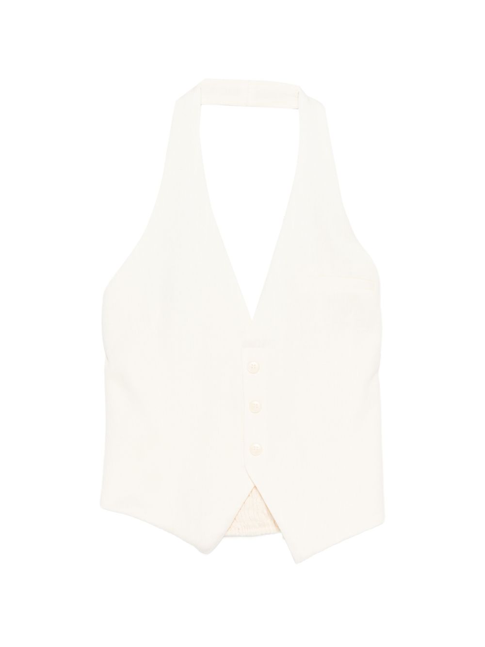 ELEH Gilet con scollatura halter bianco panna