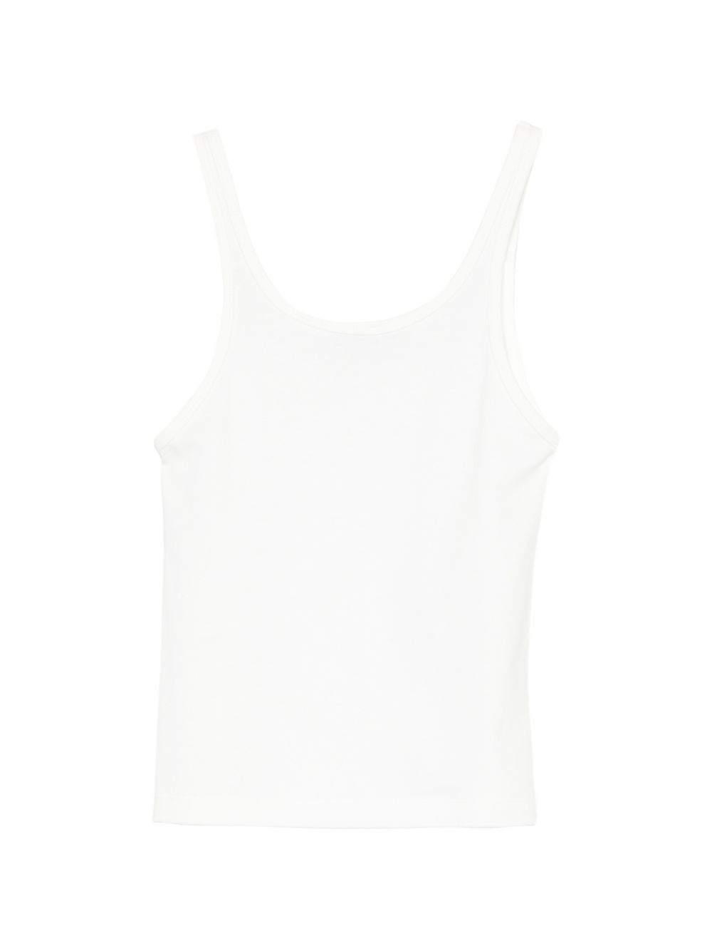 ELEH Top in maglia a costine con scollo quadrato in tessuto bianco