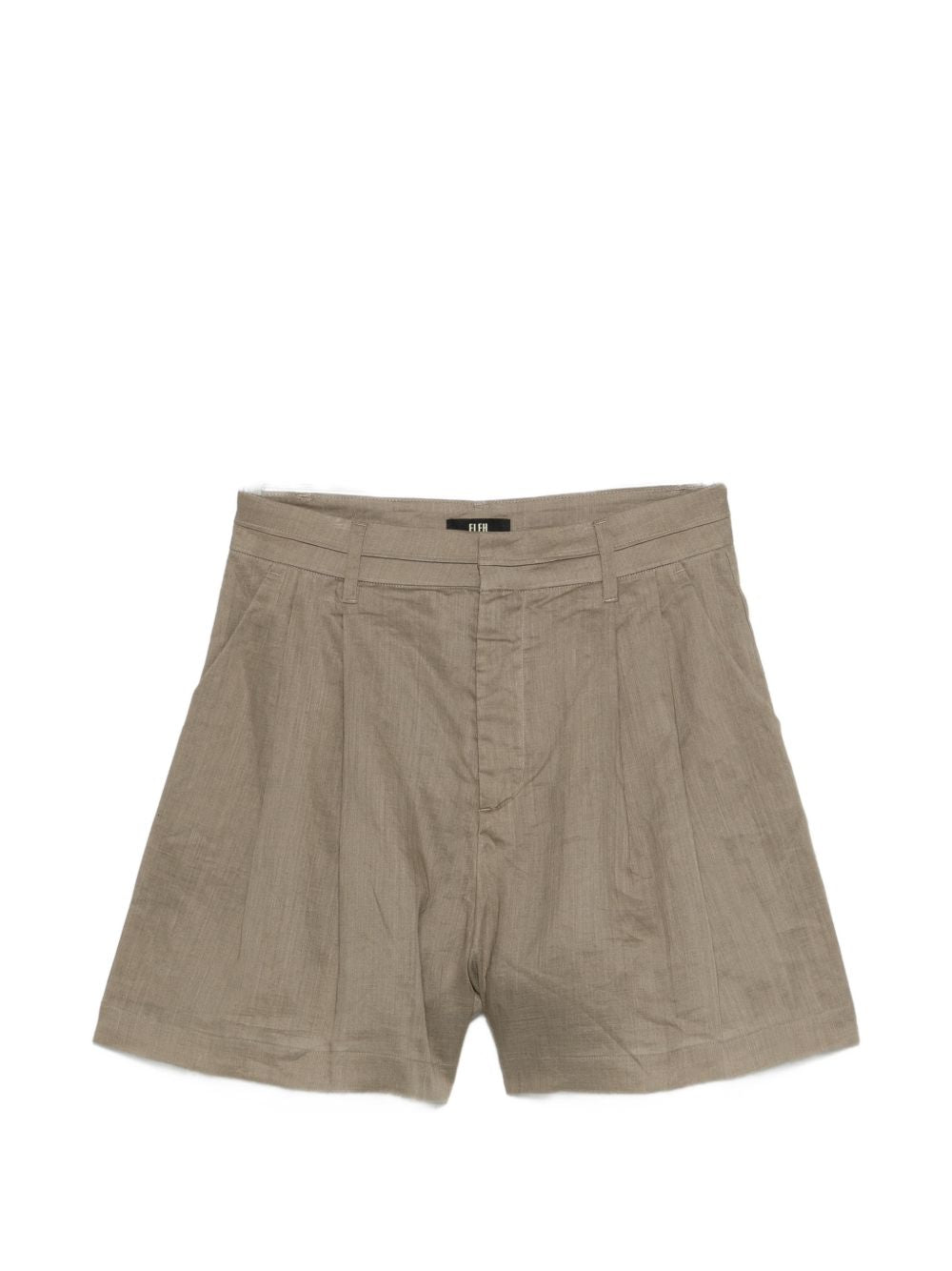 ELEH Shorts color fango con passanti per cintura