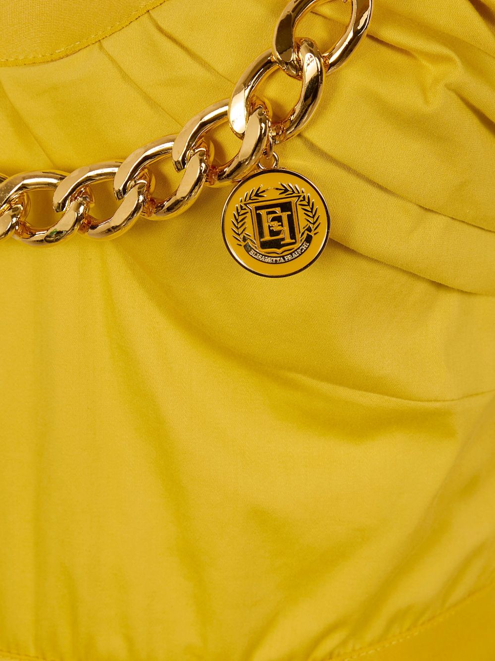 ELISABETTA FRANCHI Abito midi con gonna a ruota in cotone giallo
