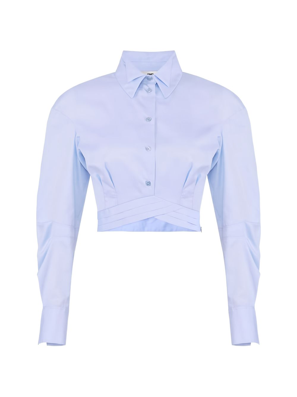 ELISABETTA FRANCHI Camicia in popeline di cotone con fascia in vita
