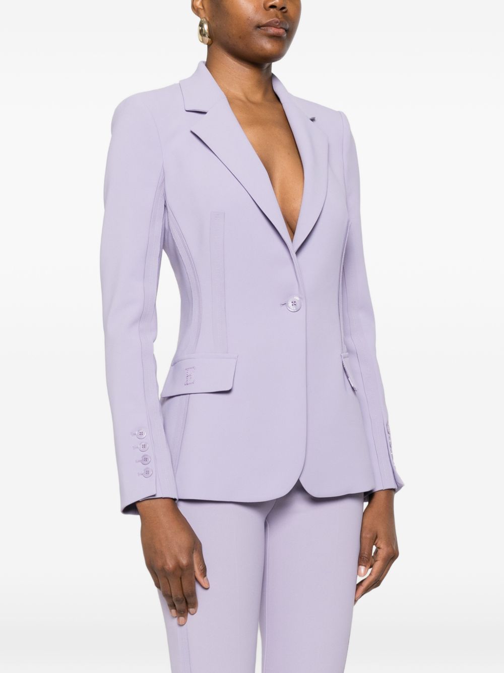 ELISABETTA FRANCHI Blazer elegante color lilla con fodera interna