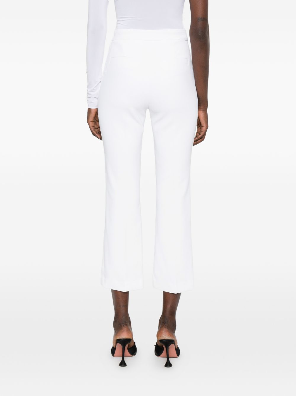 ELISABETTA FRANCHI Pantaloni linea slim fit in tessuto bianco