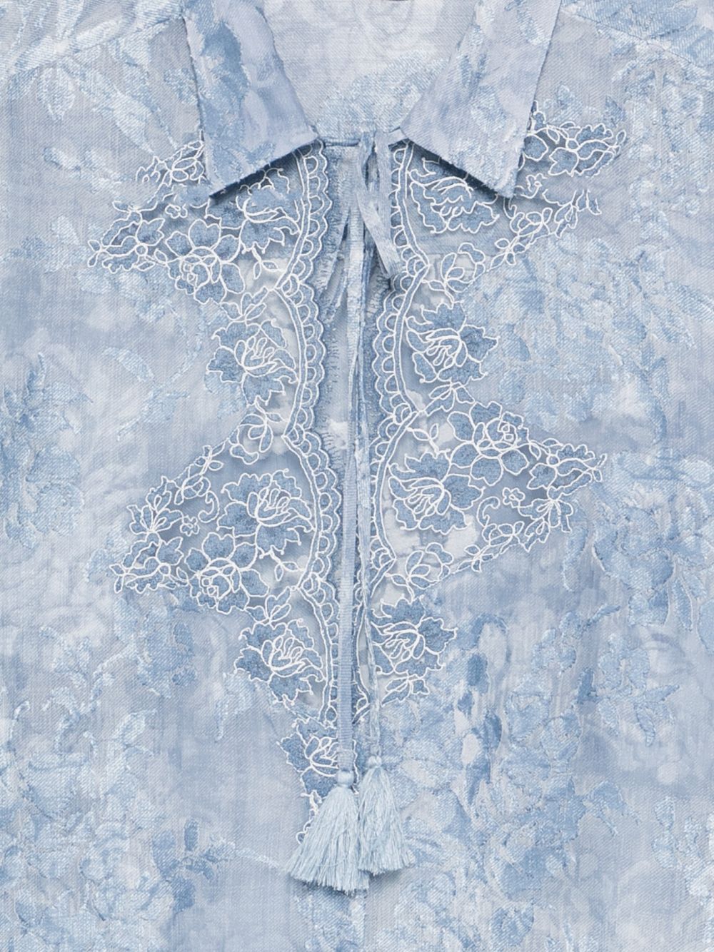 ERMANNO FIRENZE Camicia azzurra con ruches