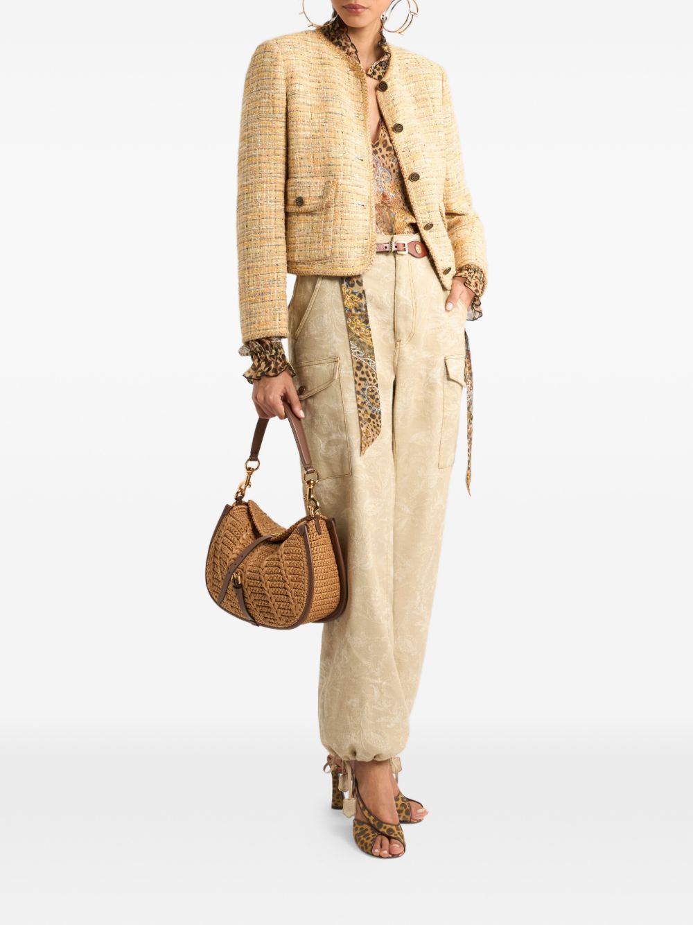 ETRO Blusa in seta con stampa leopardata
