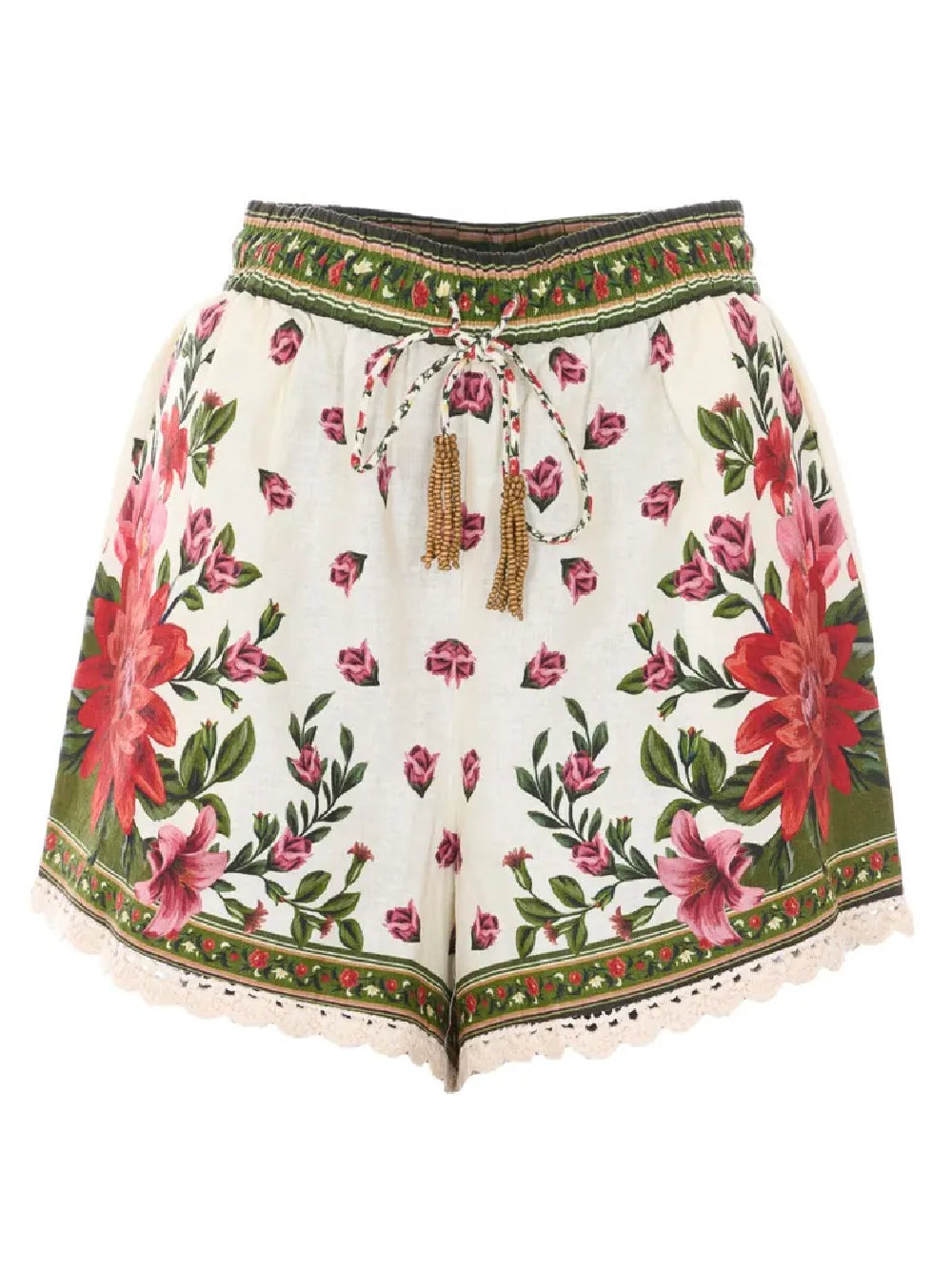 FARM RIO Shorts con stampa floreale all-over in lino
