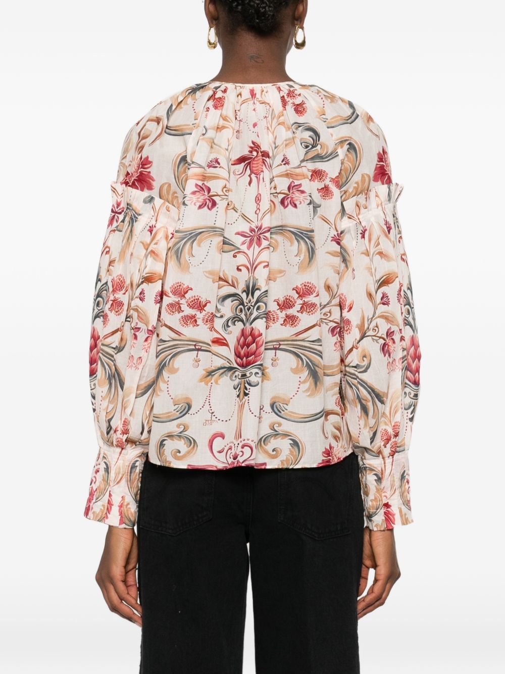 FARM RIO Blusa con stampa floreale in cotone multicolore