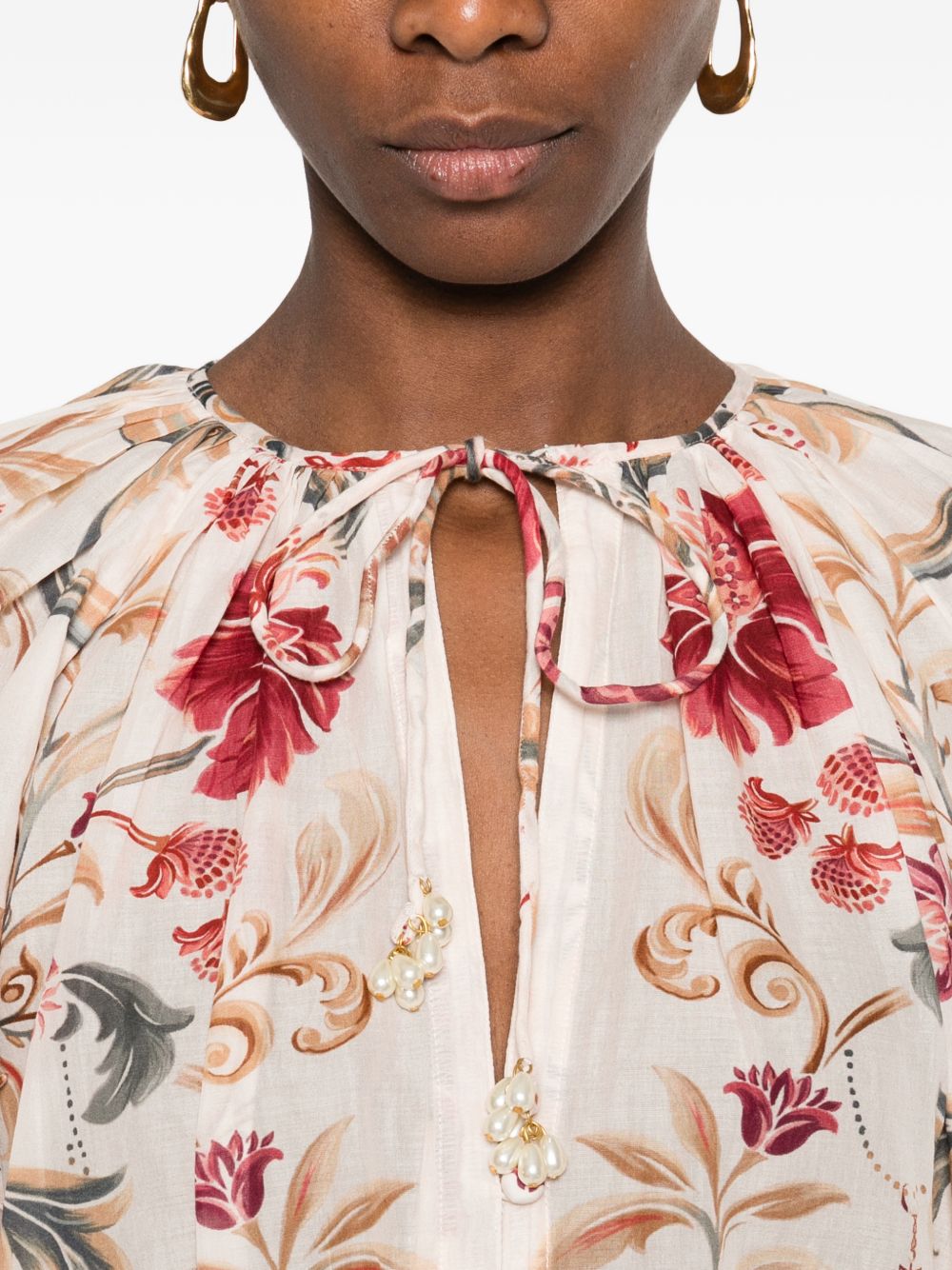 FARM RIO Blusa con stampa floreale in cotone multicolore