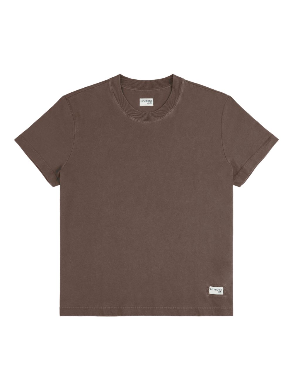 FAY T-shirt marrone in cotone con logo Fay Archive