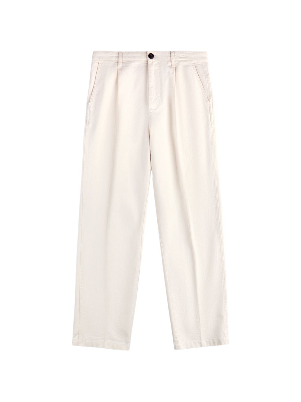 FAY Pantaloni in cotone ecrù con pinces