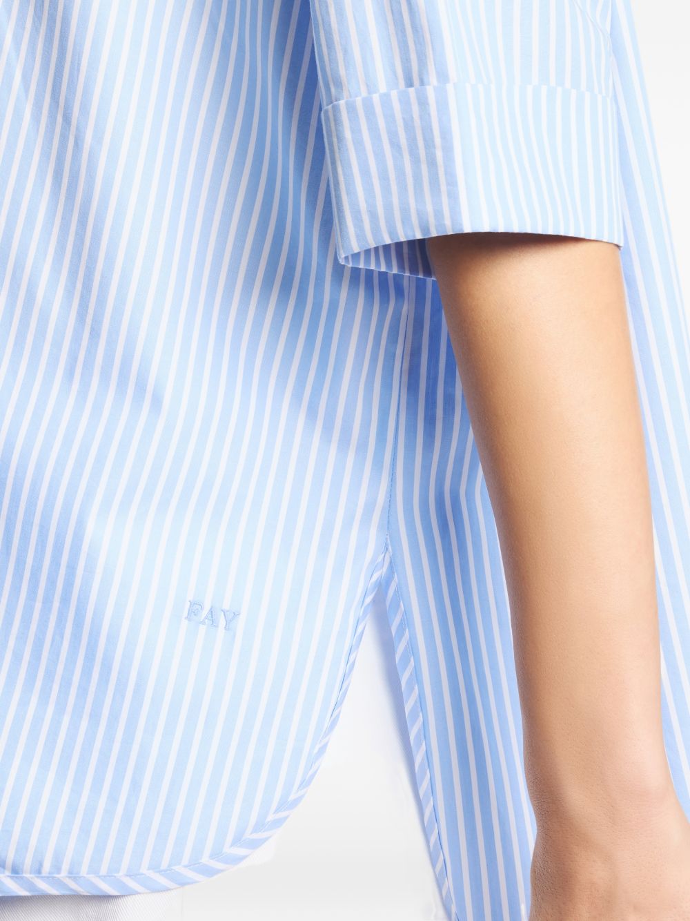 FAY Camicia in cotone elasticizzato a righe azzurre