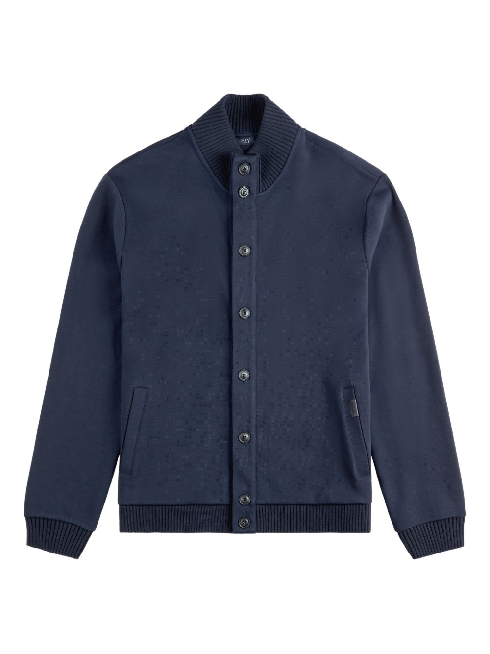 FAY Cardigan in cotone blu con bottoni