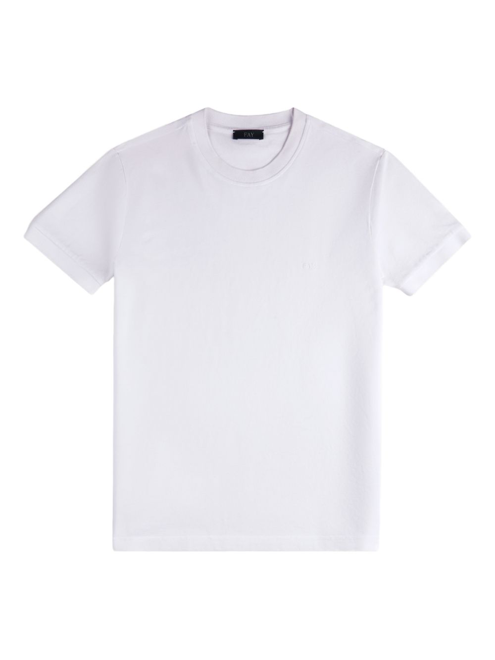 FAY T-shirt in cotone bianco a maniche corte girocollo