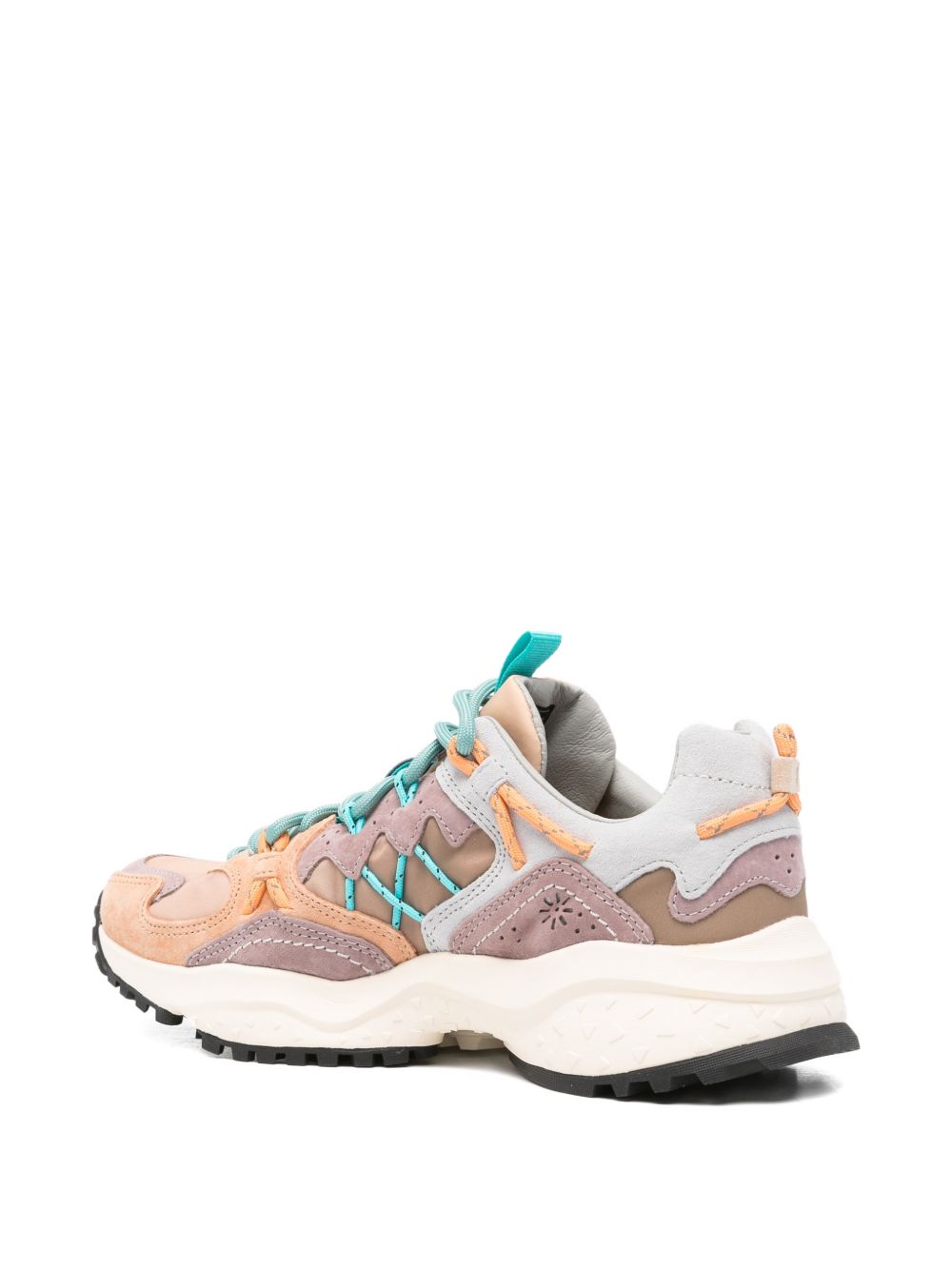 FLOWER MOUNTAIN Sneakers grigie multicolore con dettagli arancioni, marroni e celesti