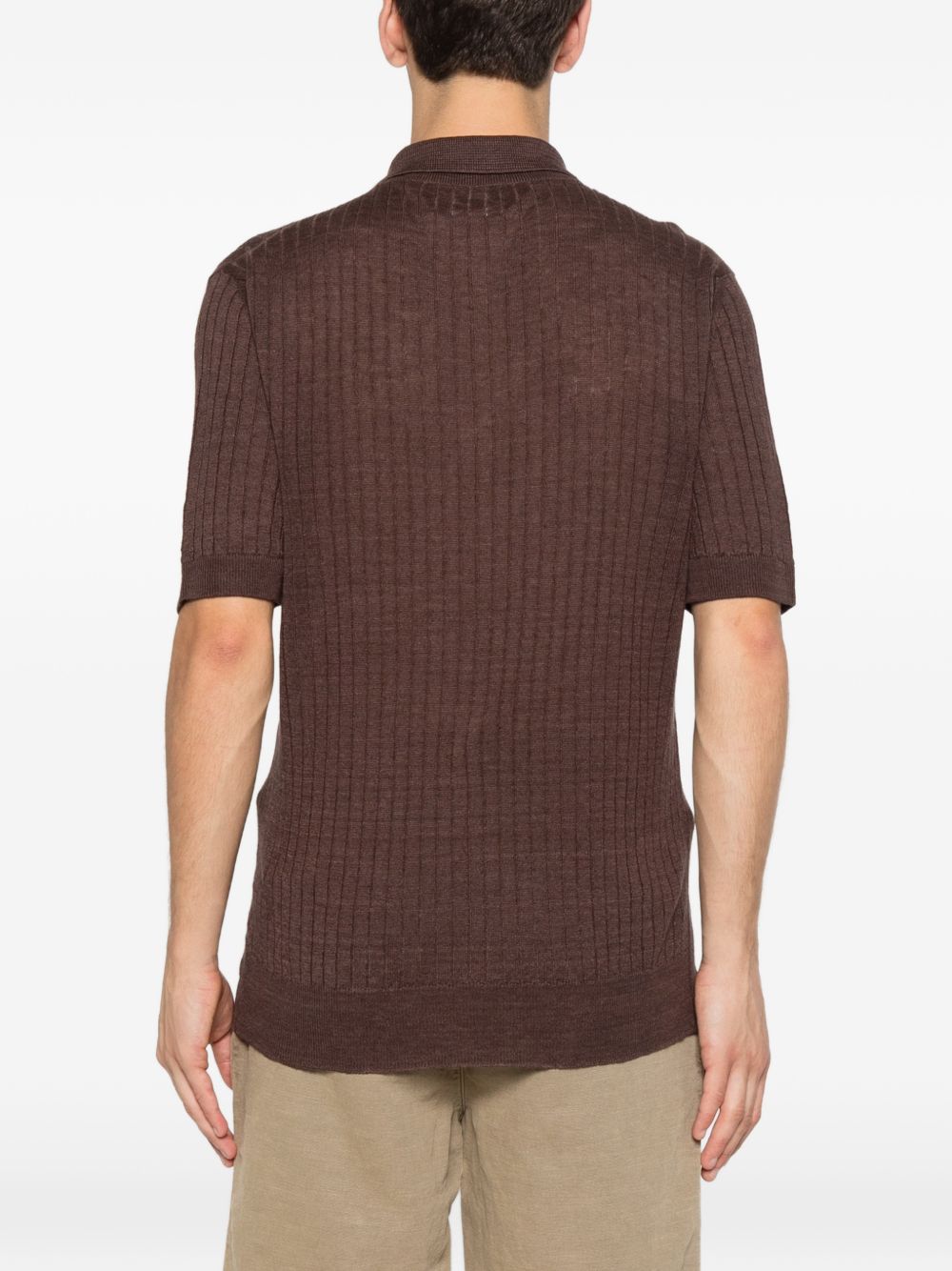 FUMAGALLI Polo Mono in maglia a coste marrone