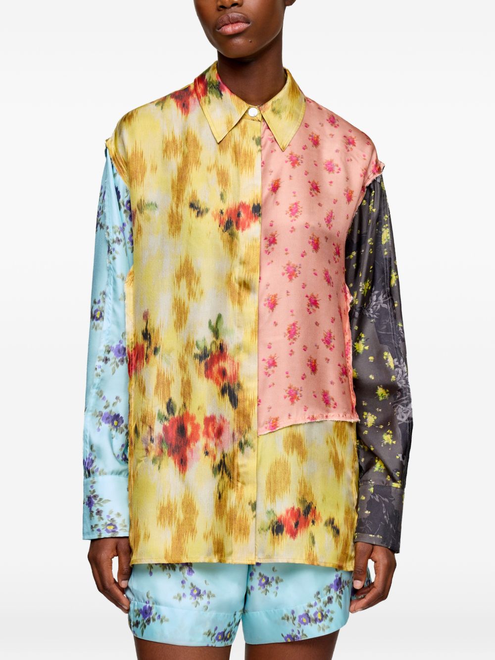 GANNI Camicia in seta multicolore con fantasia