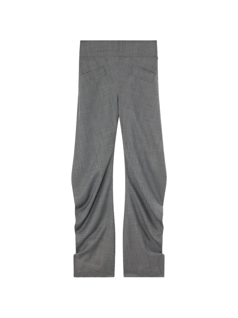 GANNI Pantaloni grigi drappeggiati