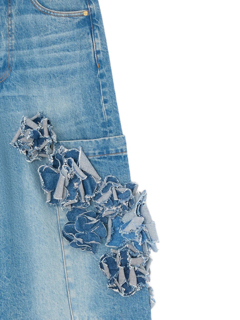 GANNI Bermuda in jeans con applicazioni in jeans