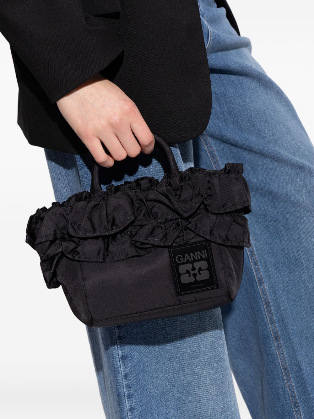 GANNI Borsa tote con ruches