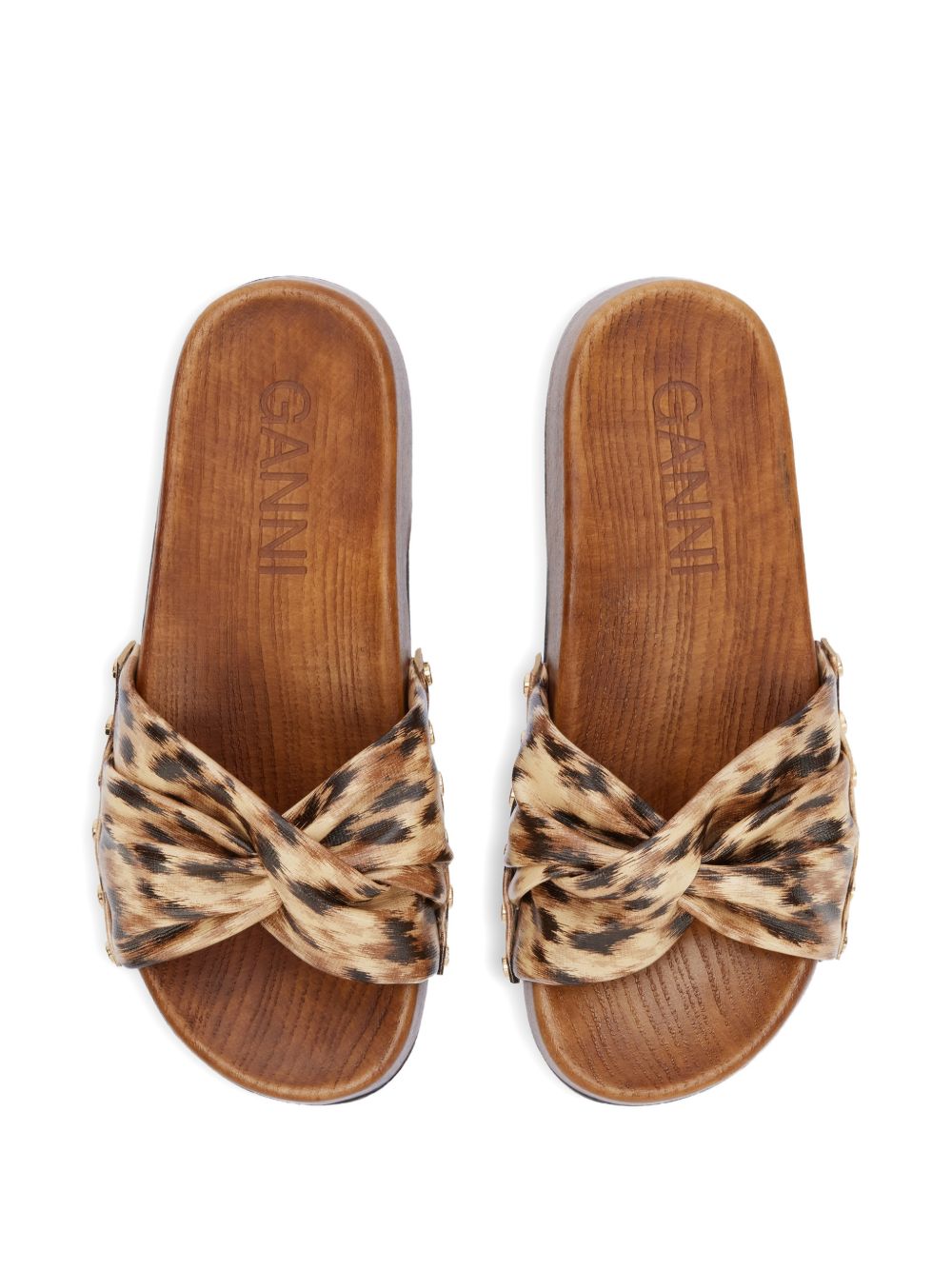GANNI Zoccoli bassi con fascia animalier