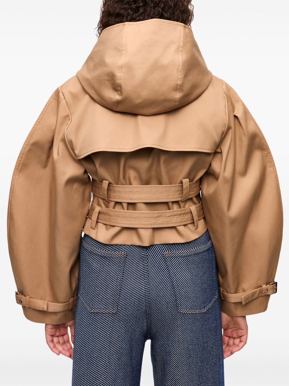 GANNI Trench corto beige doppiopetto
