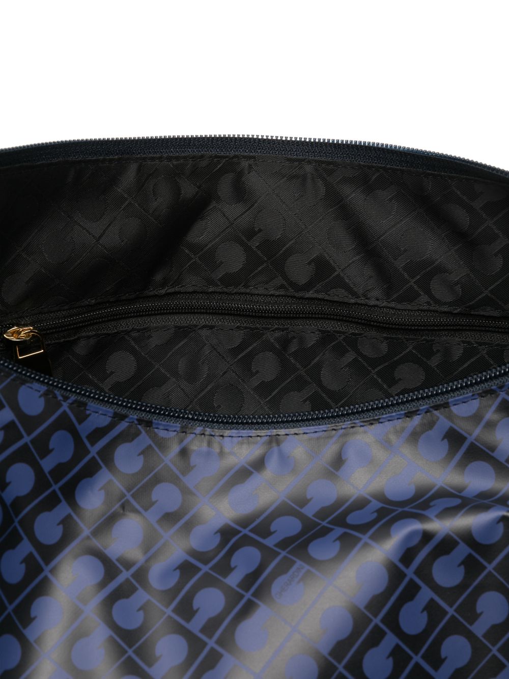 GHERARDINI Borsa Softy Odissey con logo all-over blu scuro