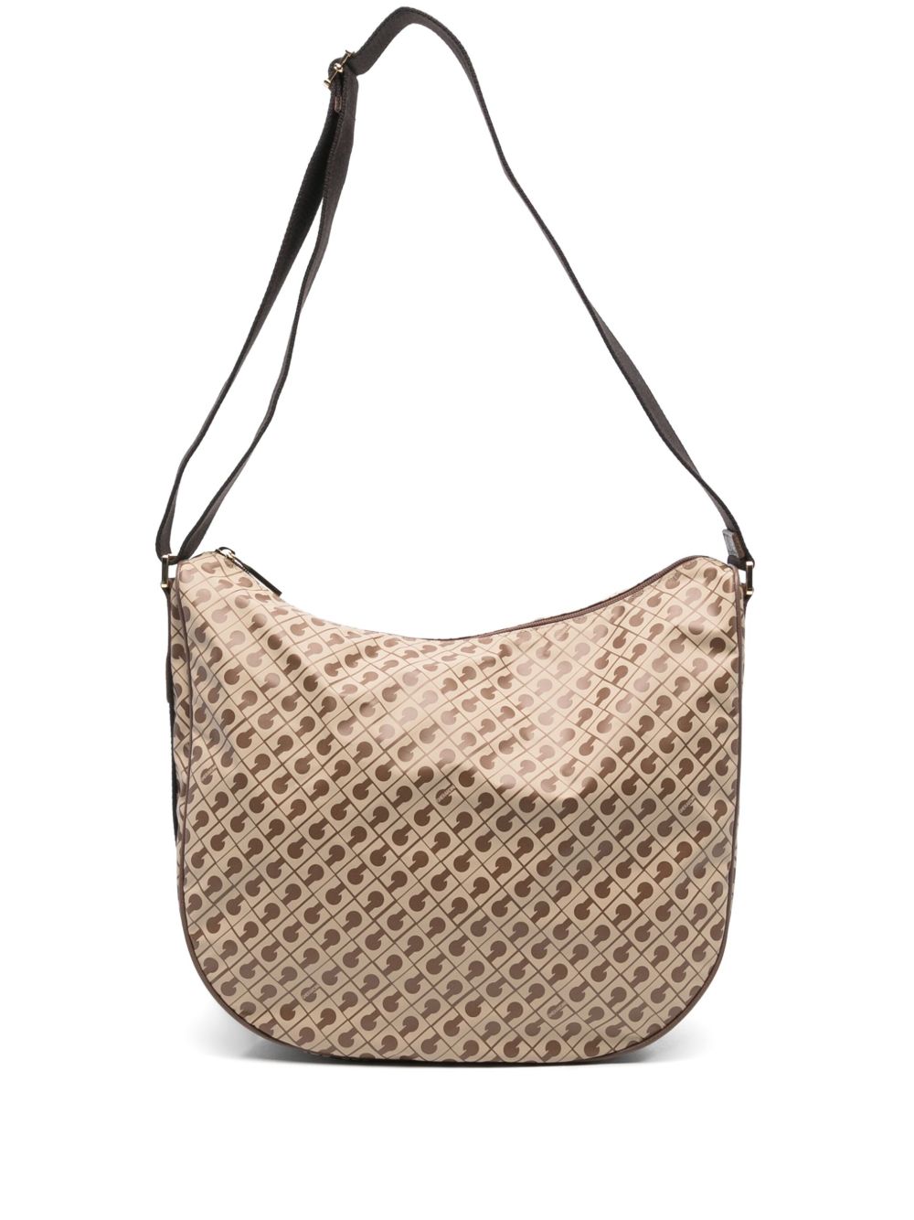GHERARDINI Borsa shopping Softy Tabacco con logo all-over marrone