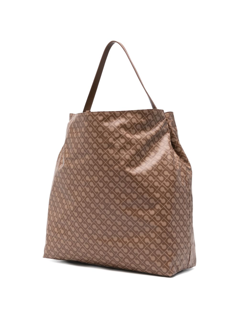 GHERARDINI Borsa shopping Softy Tabacco marrone con logo all-over