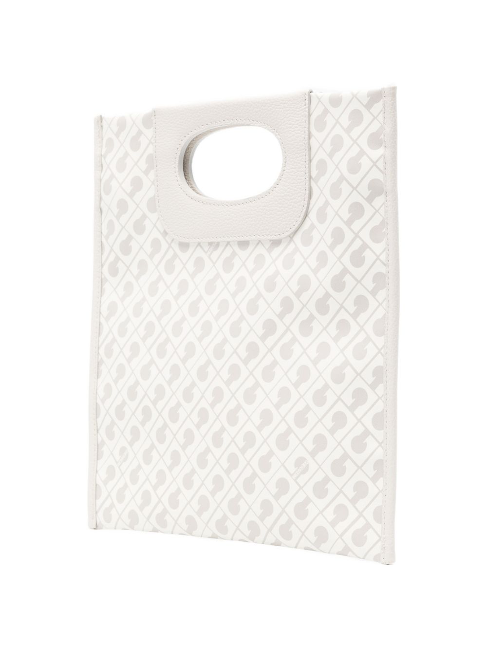 GHERARDINI Borsa bianca Softy Coconut con logo all-over