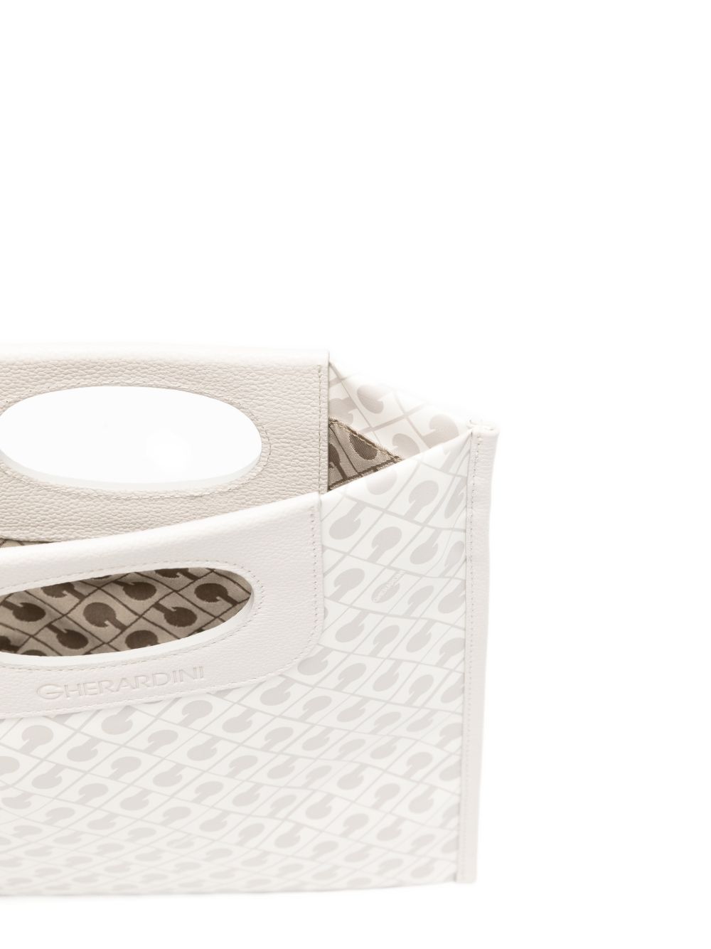 GHERARDINI Borsa bianca Softy Coconut con logo all-over