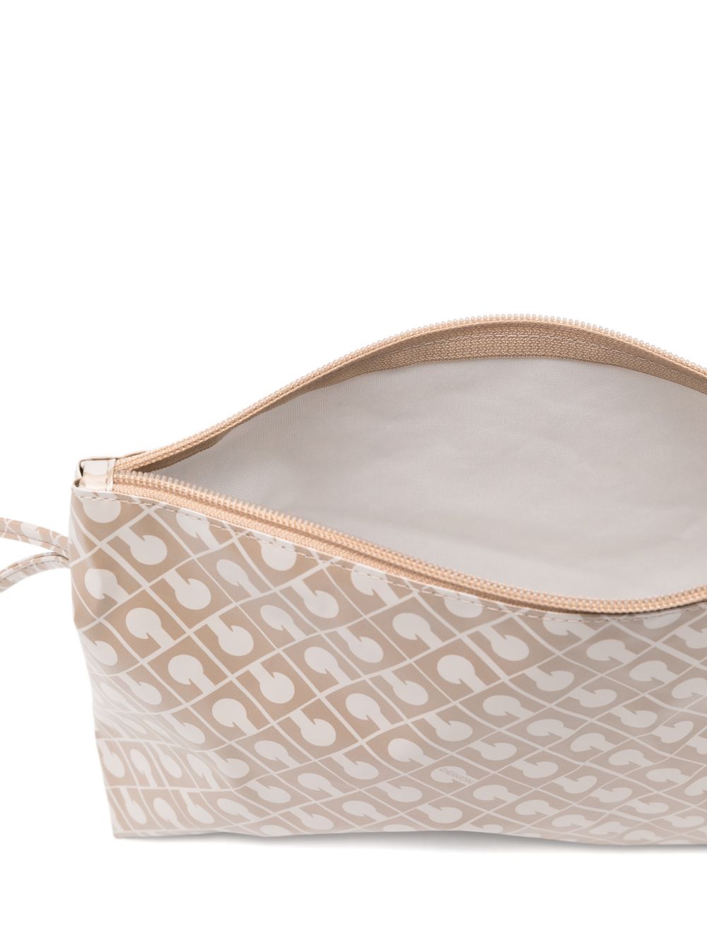 GHERARDINI Pochette beige chiaro Softy Creta con logo all-over