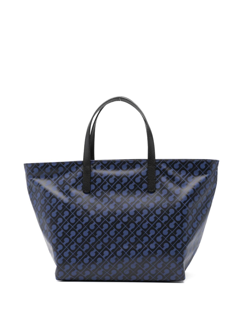 GHERARDINI Borsa Shopping Softy Odissey con logo all-over blu
