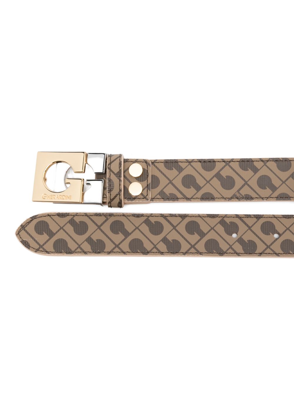 GHERARDINI Cintura con fibbia logo Millerighe Vacchetta marrone