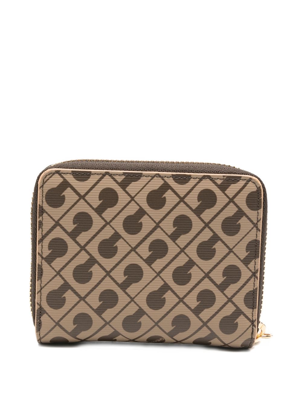 GHERARDINI Portafoglio marrone con logo all-over Millerighe Vacchetta