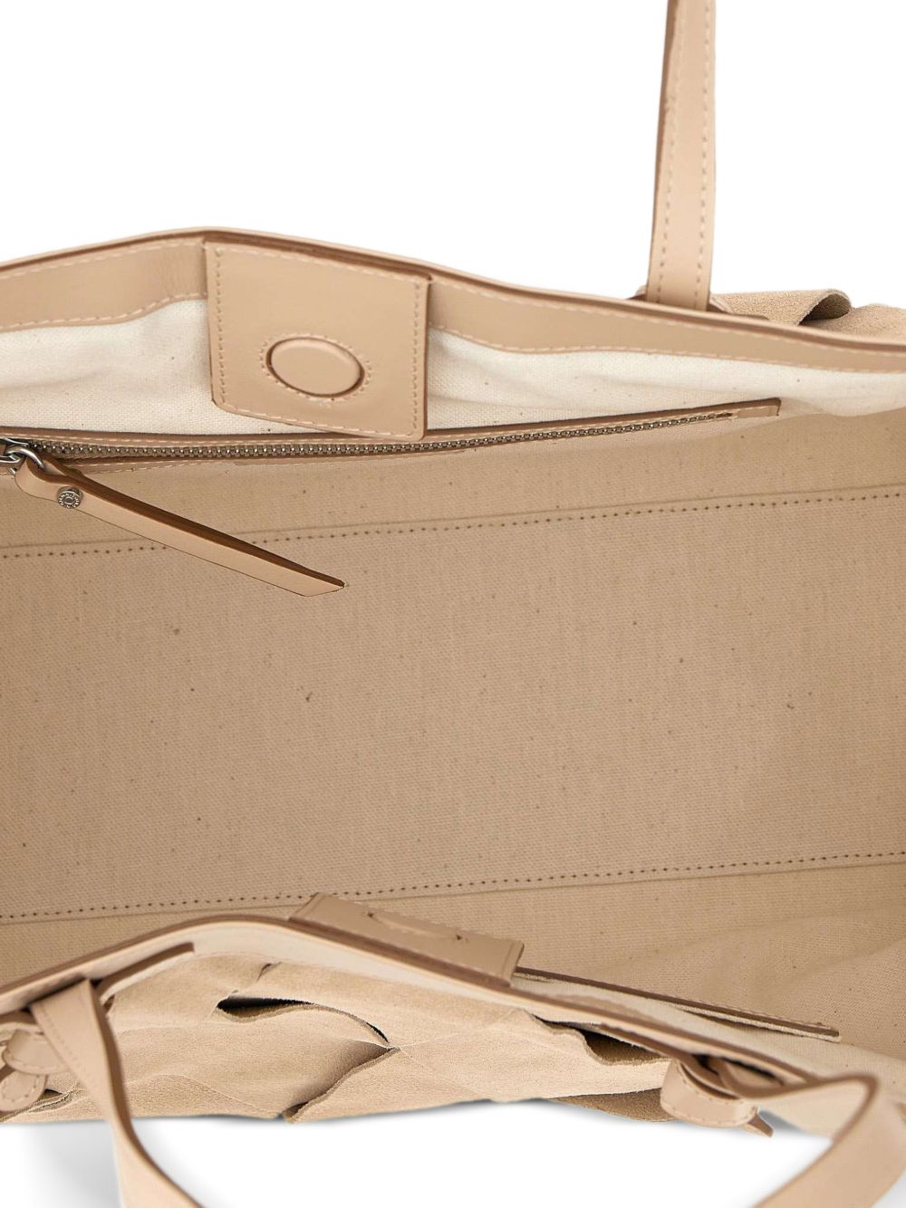 GIANNI CHIARINI Borsa shopping Marcella in pelle beige intrecciata