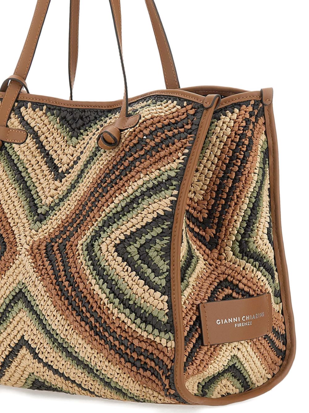 GIANNI CHIARINI Borsa shopping Marcella con stampa marrone
