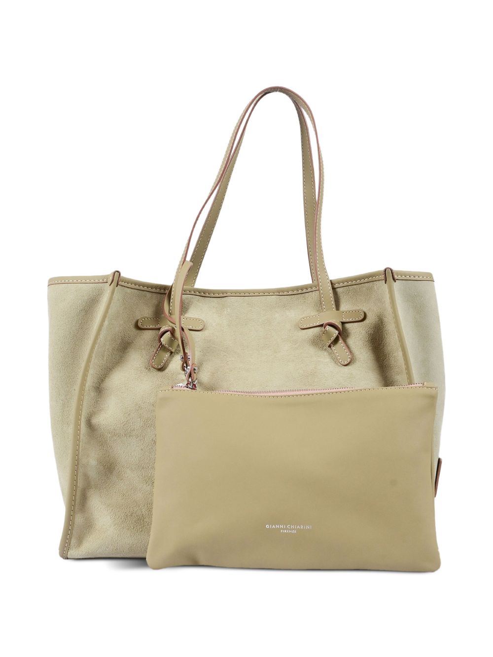 GIANNI CHIARINI Borsa shopping Marcella in camoscio verde chiaro