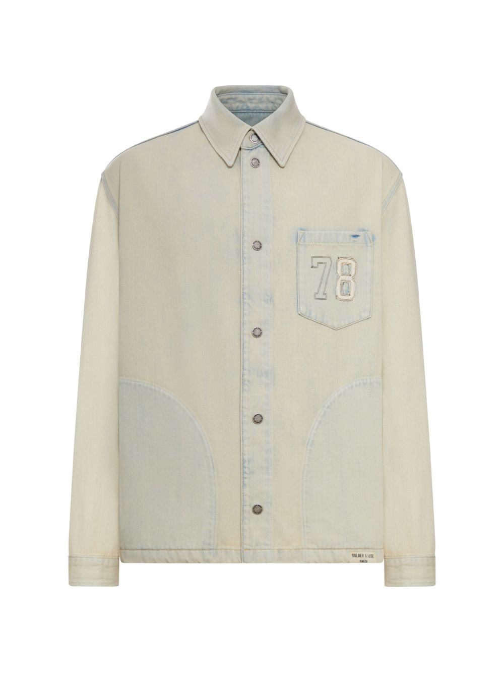 GOLDEN GOOSE Camicia in denim effetto washed con taschino e iniziali