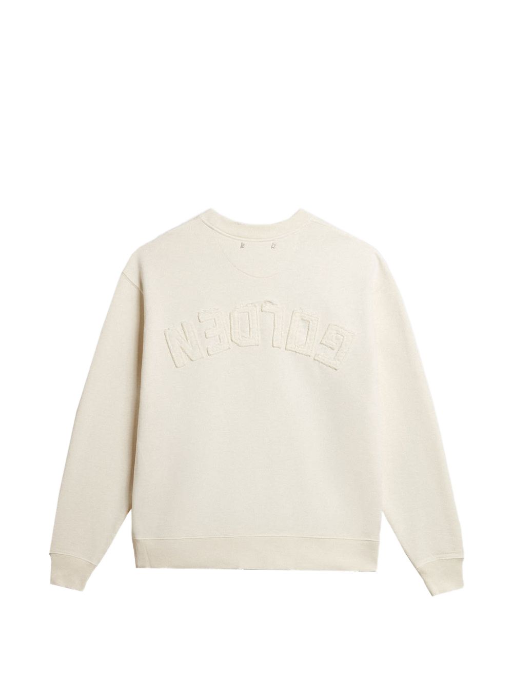 GOLDEN GOOSE Felpa in cotone bianco girocollo
