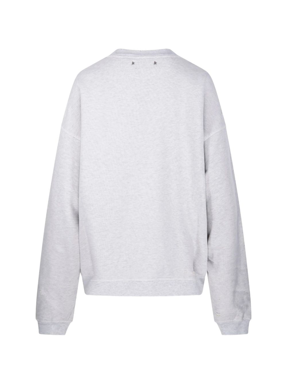 GOLDEN GOOSE Felpa girocollo in cotone grigio con stampa