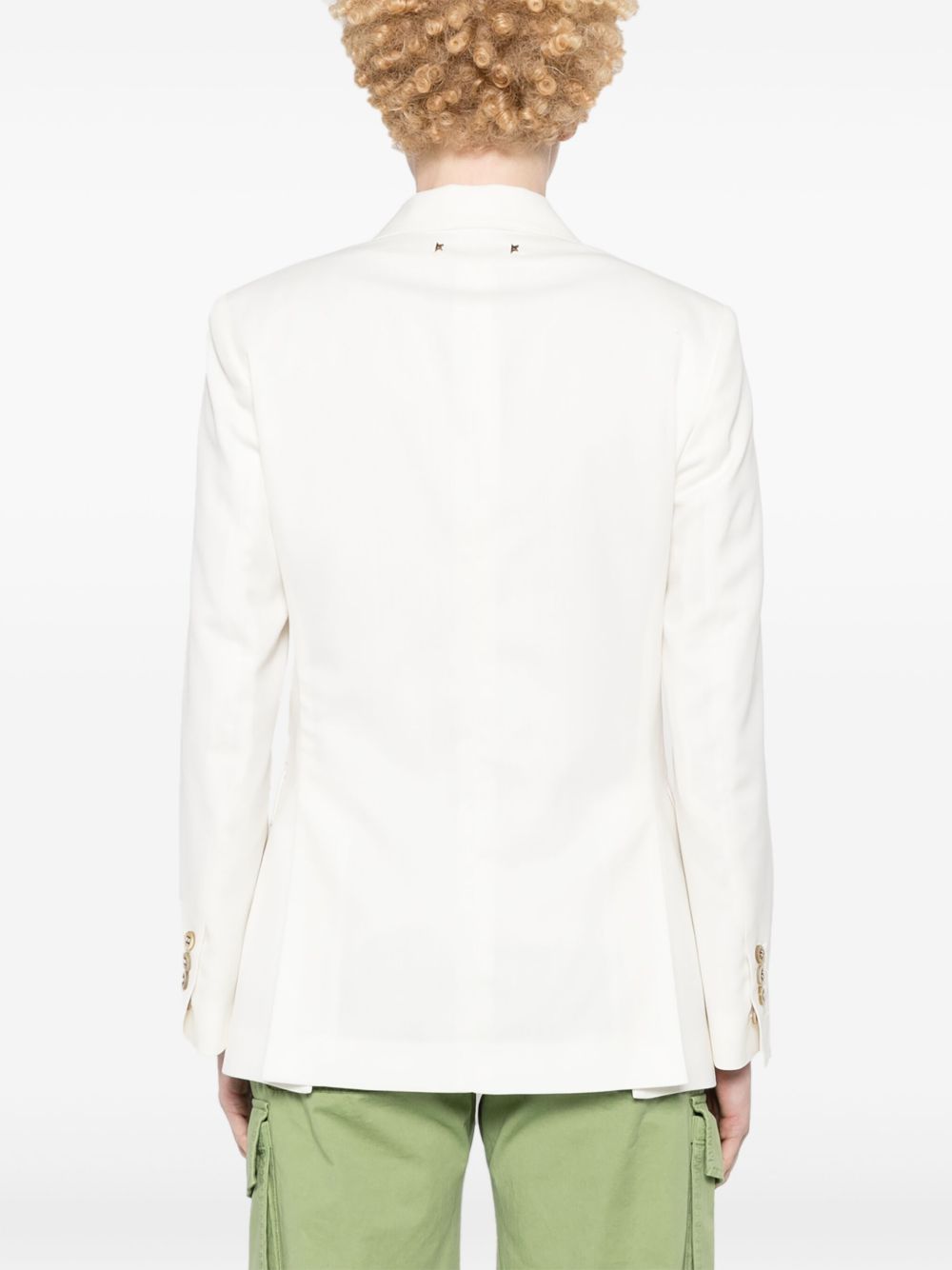 GOLDEN GOOSE Blazer doppio petto bianco con tasche