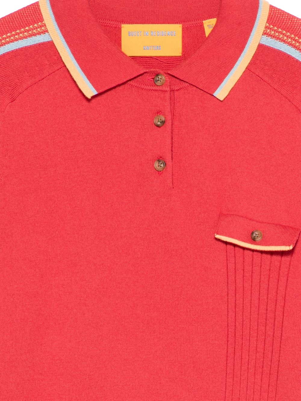 GUEST IN RESIDENCE Polo rossa in cotone misto cashmere